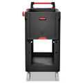 Rubbermaid Heavy Duty Adaptable Utility Cart, Plastic, 2 Shelves, 500 lb Capacity, 17.8" x 46.2" x 36", Black