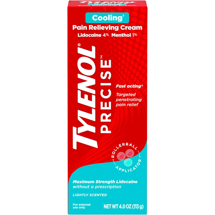 Tylenol Precise Cooling Pain Relieving Cream Lidocaine & Menthol 4oz by Pasteur Pharmacy