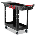 Rubbermaid Heavy Duty Adaptable Utility Cart, Plastic, 2 Shelves, 500 lb Capacity, 17.8" x 46.2" x 36", Black