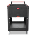 Rubbermaid Heavy Duty Adaptable Utility Cart, Plastic, 2 Shelves, 500 lb Capacity, 25.2" x 51.5" x 36", Black