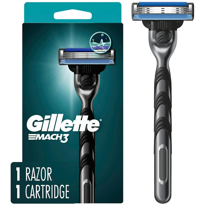 Gillette Mach3 Men's Razor Handle + 1 Blade Refill by Pasteur Pharmacy