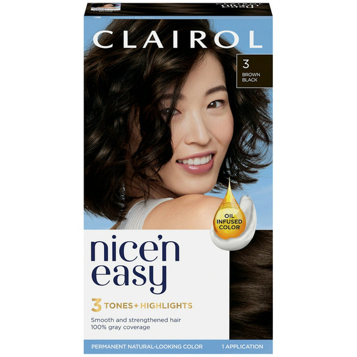 Nice’n Easy Clairol Nice 'n Permanent Hair Color, #3 Brown Black by Pasteur Pharmacy