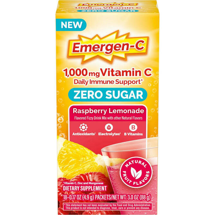 Emergen-C Zero Sugar Immune Support Powder Raspberry Lemonade by Pasteur Pharmacy