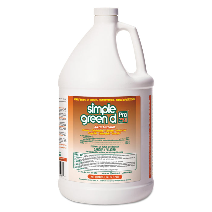 Simple Green d Pro 3 Plus Antibacterial Concentrate, Herbal, 1 gal Bottle, 6/Carton