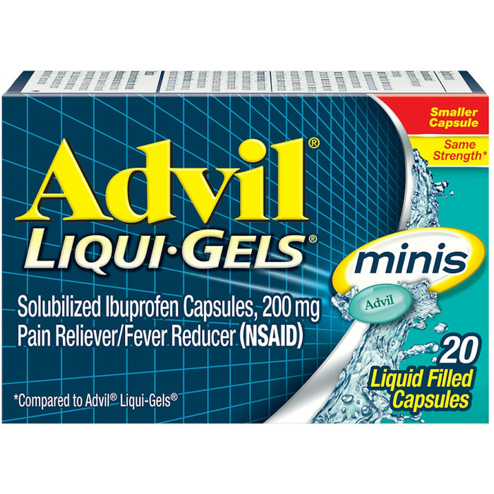 Advil Pain Reliever/Fever Reducer, 200 Mg, Liquid Filled Capsules, Minis by Pasteur Pharmacy