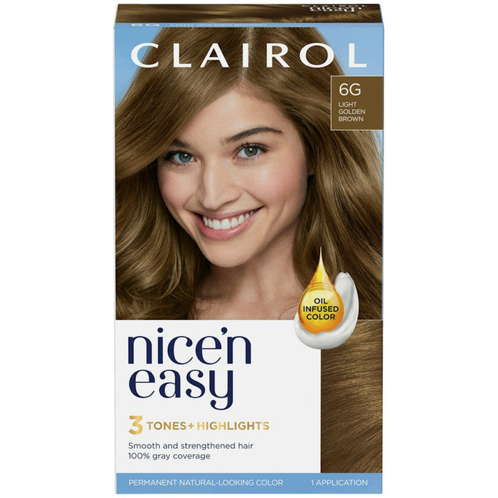 Nice 'N Easy Light Golden Brown 6G Permanent Hair Color 1 Ea Box by Pasteur Pharmacy