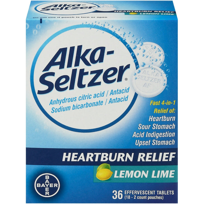 Alka-Seltzer Heartburn Relief, Lemon Lime Effervescent Tablets, 36 Count by Pasteur Pharmacy