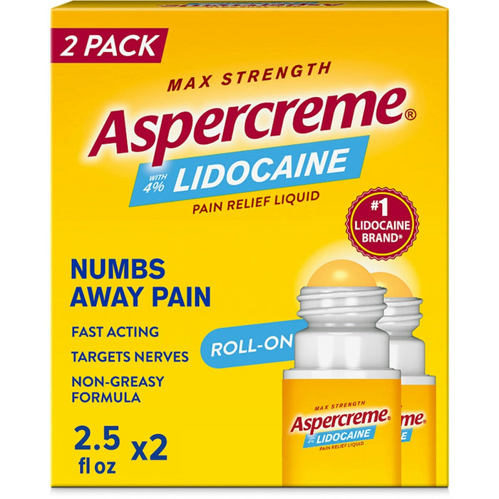 Aspercreme Pain Relief Liquid, Roll-On, Max Strength, Fragrance Free, 2.5 Fl Oz by Pasteur Pharmacy