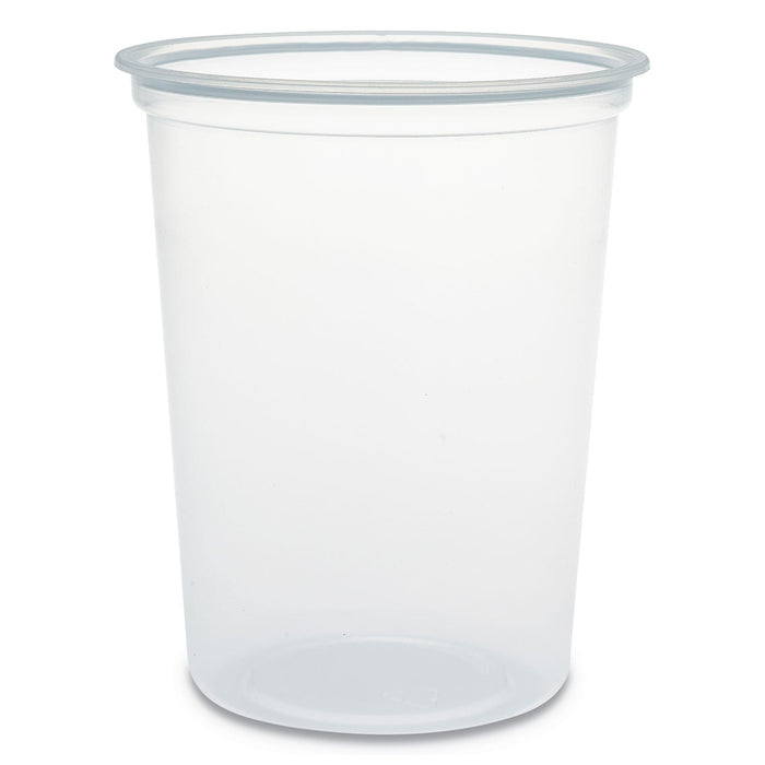 Dart Microgourmet Plastic Deli Container, 32 oz, 4.7" Diameter x 5.7"h, Clear, 500/Carton