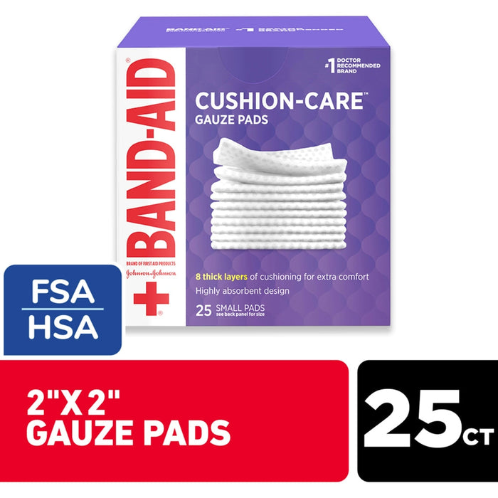 Band-Aid Cushion Care Small Gauze Pads 25 Ea Box by Pasteur Pharmacy