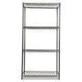 Alera Wire Shelving Starter Kit, Four-Shelf, 36w x 18d x 72h, Black Anthracite