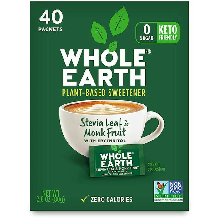 Whole Earth Stevia & Monk Fruit Packets 40Ct by Pasteur Pharmacy