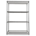 Alera Wire Shelving Starter Kit, Four-Shelf, 48w x 24d x 72h, Black Anthracite