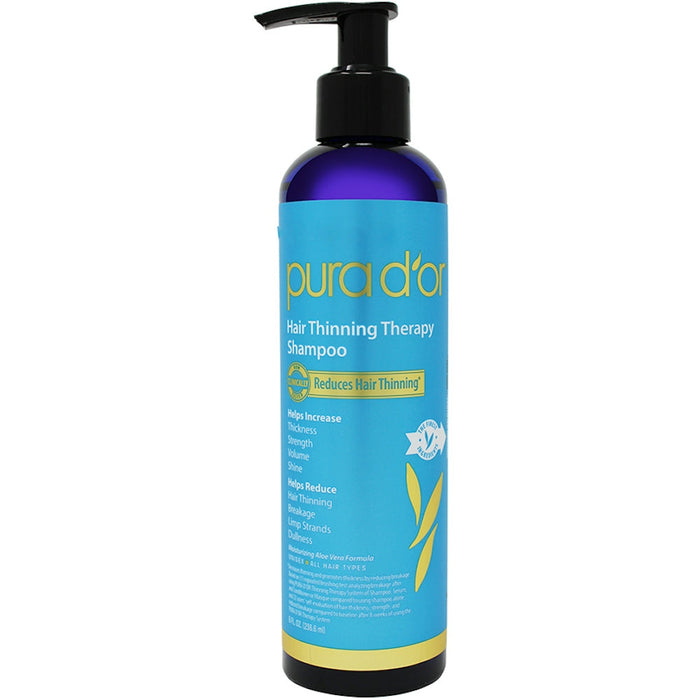 Pura D'or Therapy Shampoo, Hair Loss Prevention, Unisex 8 Oz by Pasteur Pharmacy
