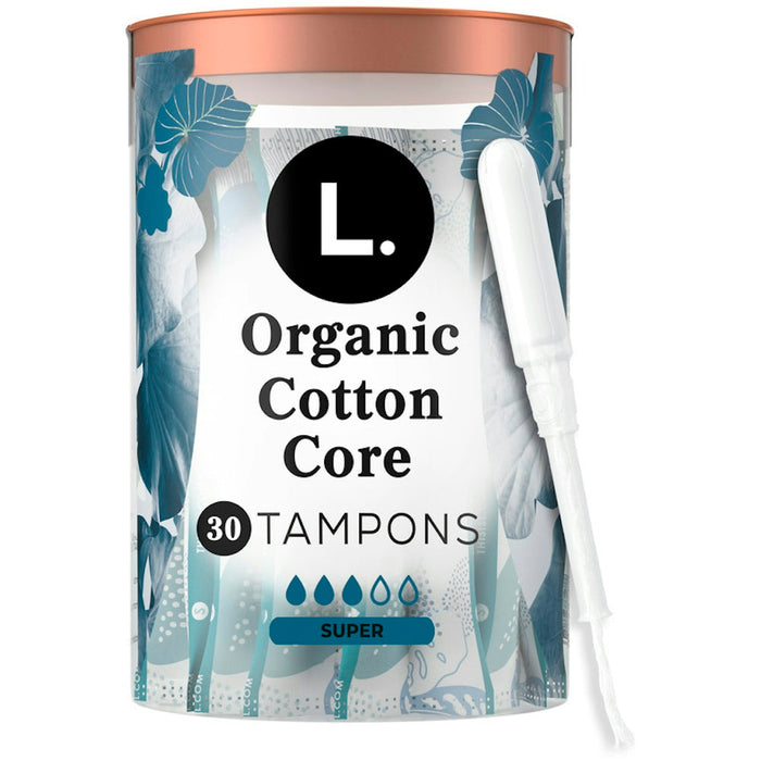 L. Organic Cotton Tampons, Super Absorbency, 30 Count by Pasteur Pharmacy