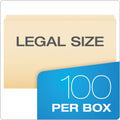 Pendaflex Manila File Folders, Straight Tabs, Legal Size, 0.75" Expansion, Manila, 100/Box