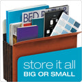 Pendaflex Heavy-Duty File Pockets, 7" Expansion, Legal Size, Redrope, 5/Box
