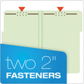 Pendaflex Heavy-Duty Pressboard Folders w/ Embossed Fasteners, Legal Size, Green, 25/Box