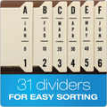 Pendaflex General Purpose Indexed Sorter, 31 Dividers, Alpha/Numeric/Month/Date/Day Index, Letter Size, Brown Frame