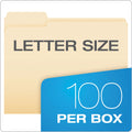 Pendaflex CutLess WaterShed File Folders, 1/3-Cut Tabs: Assorted, Letter Size, Manila, 100/Box