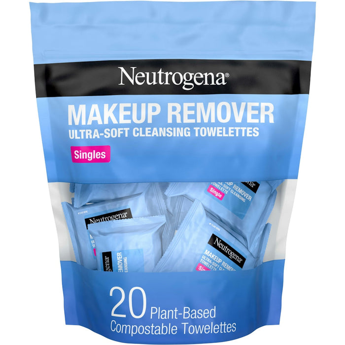 Neutrogena Makeup Remover Wipes, Individually Wrapped Daily Face Wipes For Waterproof Makeup, Travel & On-the-Go Singles by Pasteur Pharmacy