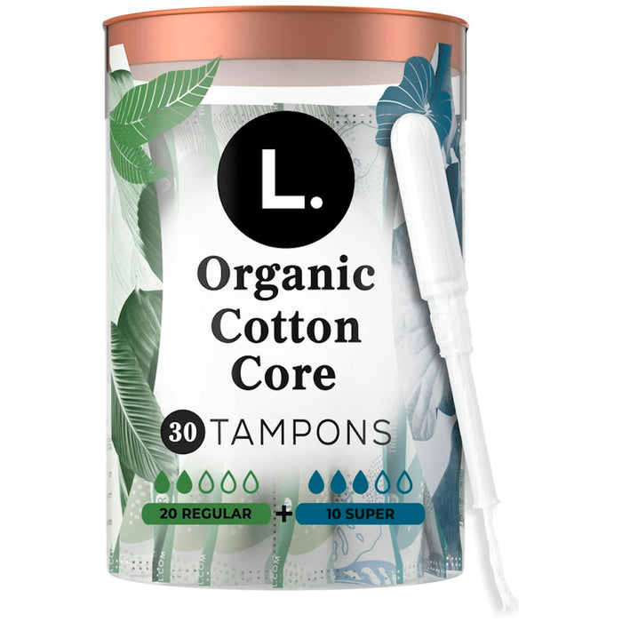L. Organic Cotton Tampons Multipack, Regular & Super Absorbency, 30 Count by Pasteur Pharmacy