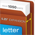 Pendaflex Heavy-Duty End Tab File Pockets, 5.25" Expansion, Letter Size, Red Fiber, 10/Box