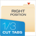 Pendaflex Manila File Folders, 1/3-Cut Tabs: Right Position, Letter Size, 0.75" Expansion, Manila, 100/Box