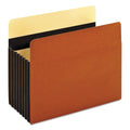Pendaflex Heavy-Duty File Pockets, 7" Expansion, Letter Size, Redrope, 5/Box