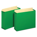 Pendaflex File Cabinet Pockets, 3.5" Expansion, Letter Size, Green, 10/Box