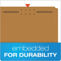 Pendaflex Kraft Fastener Folders, 1/3-Cut Tabs: Assorted, 2 Fasteners, Legal Size, Kraft Exterior, 50/Box