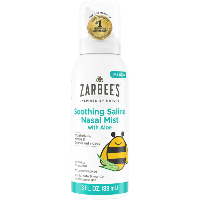 Zarbee's Naturals Aloe Soothing Saline Nasal Mist – 3 fl oz by Pasteur Pharmacy