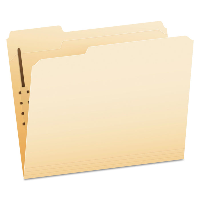 Pendaflex Manila Fastener Folders, 1/3-Cut Tabs: Assorted, 1 Fastener, Letter Size, Manila Exterior, 50/Box
