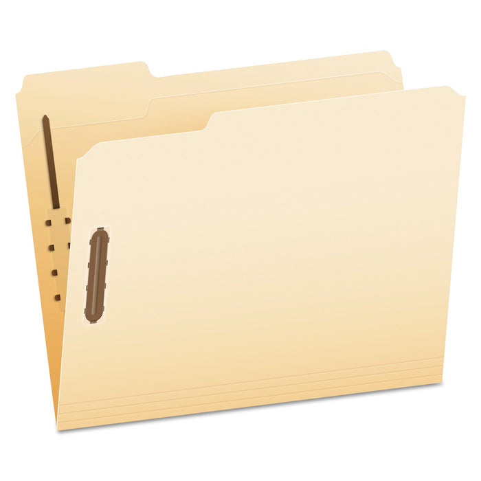 Pendaflex Manila Fastener Folders, 1/3-Cut Tabs: Assorted, 2 Fasteners, Letter Size, Manila Exterior, 50/Box