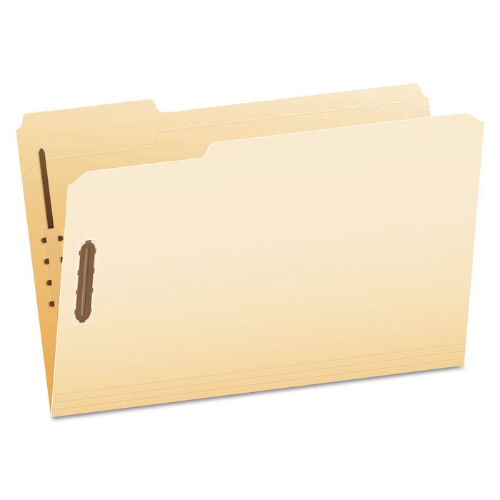 Pendaflex Manila Fastener Folders, 1/3-Cut Tabs: Assorted, 2 Fasteners, Legal Size, Manila Exterior, 50/Box