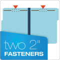 Pendaflex Heavy-Duty Pressboard Folders w/ Embossed Fasteners, Letter Size, Blue, 25/Box