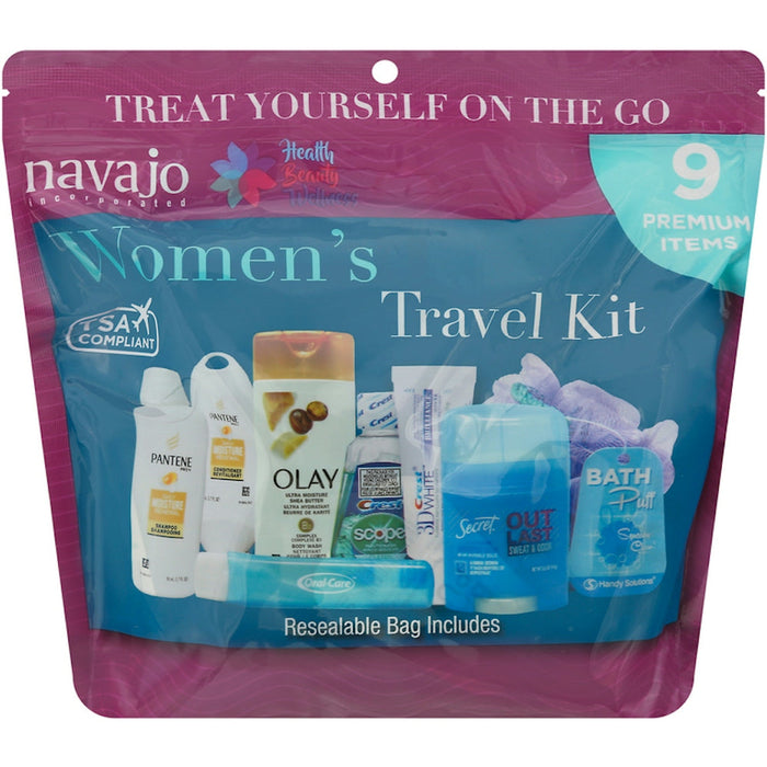 Navajo Handy Solutions 9 Piece Resealable Women's Travel Kit by Pasteur Pharmacy