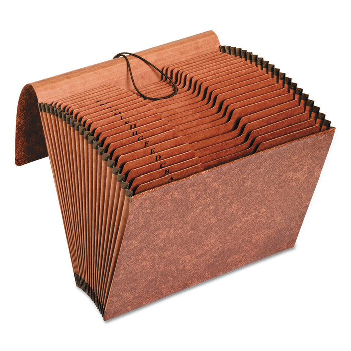 Pendaflex Heavy-Duty Expanding File with Reinforced Flap, 21 Sections, Elastic Cord Closure, 1/3-Cut Tabs, Letter Size, Redrope