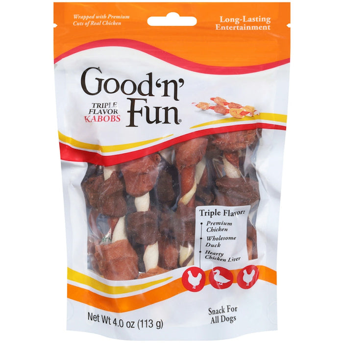 Good 'n' Fun Triple Flavor Kabobs Snack For All Dogs - 4 Ounce by Pasteur Pharmacy