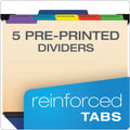 Pendaflex Hanging-Style Personnel Folders, 5 Dividers with 1/5-Cut Tabs, Letter Size, 1/3-Cut Exterior Tabs, Blue