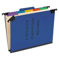 Pendaflex Hanging-Style Personnel Folders, 5 Dividers with 1/5-Cut Tabs, Letter Size, 1/3-Cut Exterior Tabs, Blue