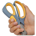 Westcott Titanium Bonded Workbench Shears, 8" Long, 3" Cut Length, Gray/Yellow Offset Handle