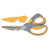 Westcott Titanium Bonded Workbench Shears, 8" Long, 3" Cut Length, Gray/Yellow Offset Handle