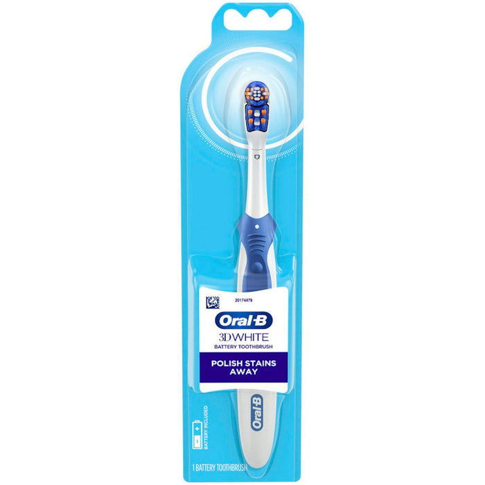 Oral-B 3D White Battery Power Electric Toothbrush, 1 Count, Colors May Vary by Pasteur Pharmacy