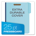 Pendaflex Earthwise by Pendaflex Heavy-Duty Pressboard Fastener Folders, 2" Expansion, 2 Fasteners, Letter Size, Light Blue, 25/Box