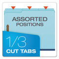 Pendaflex Earthwise by Pendaflex Heavy-Duty Pressboard Fastener Folders, 2" Expansion, 2 Fasteners, Letter Size, Light Blue, 25/Box