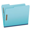 Pendaflex Earthwise by Pendaflex Heavy-Duty Pressboard Fastener Folders, 2" Expansion, 2 Fasteners, Letter Size, Light Blue, 25/Box