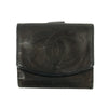 Chanel Coco Mark CC Lambskin Compact Wallet Black #3141