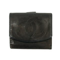 Chanel Coco Mark CC Lambskin Compact Wallet Black #3141 by Bolt Boutique