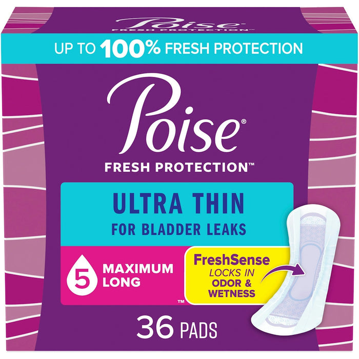 Poise Ultra Thin Incontinence Pads, 5 Drop Maximum Absorbency, Long Length by Pasteur Pharmacy